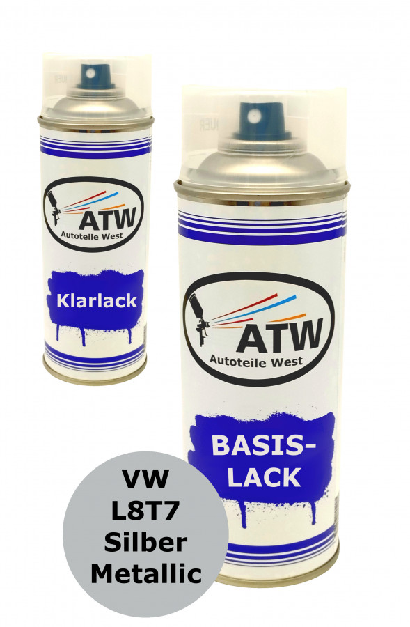 Autolack für VW L8T7 Silber Metallic+400ml Klarlack Set